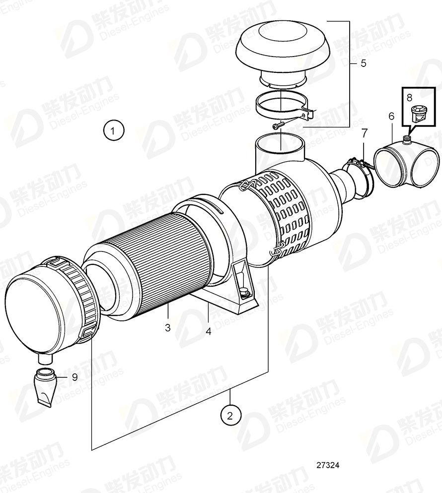 volvo penta Pressure indicator 3842059 Drawing volvo penta Pressure indicator 3842059 Drawing